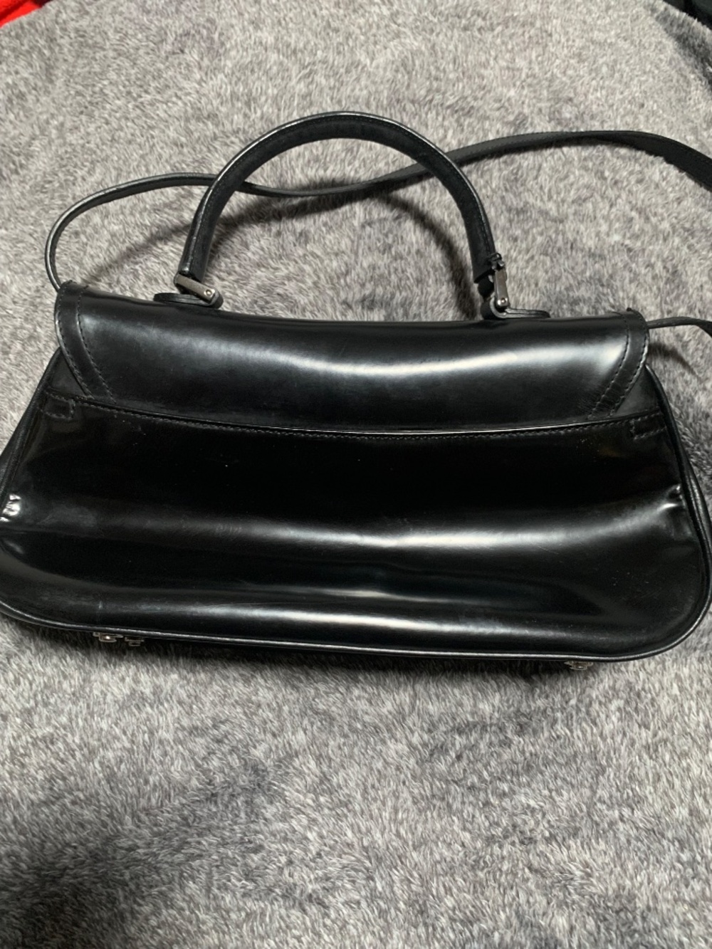Vintage Christian Dior Black Smooth Leather Baudrier Saddle Bag - Rare Galliano - Picture 8 of 16